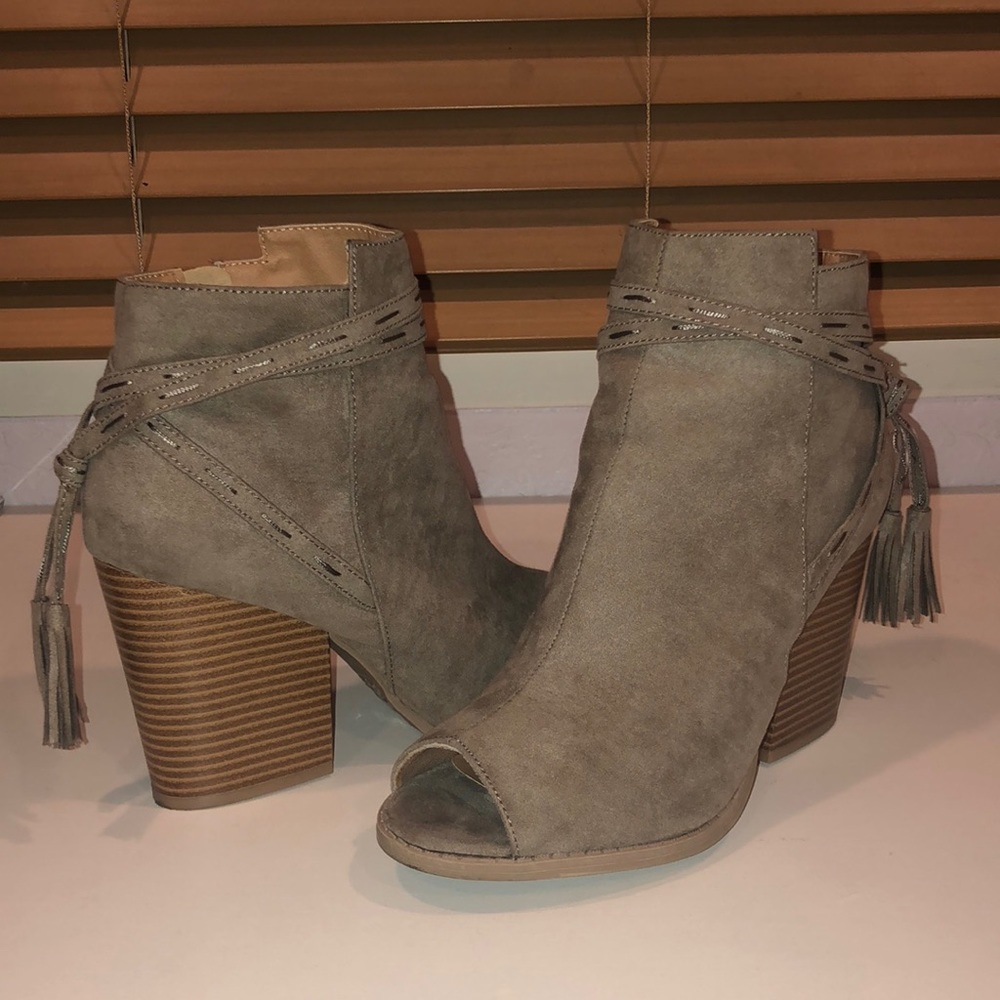 taupe ankle booties